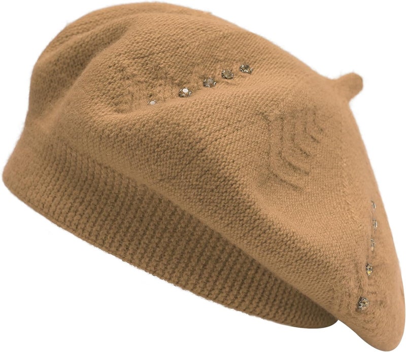 ZLYC French Beret hat, Reversible Solid Color Knit Warm Beret Cap for Womens Girls - Image 1